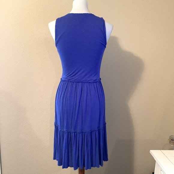 Matilda Jane Blue Solid Sleeveless Pleated Dress - Picture 4 of 6